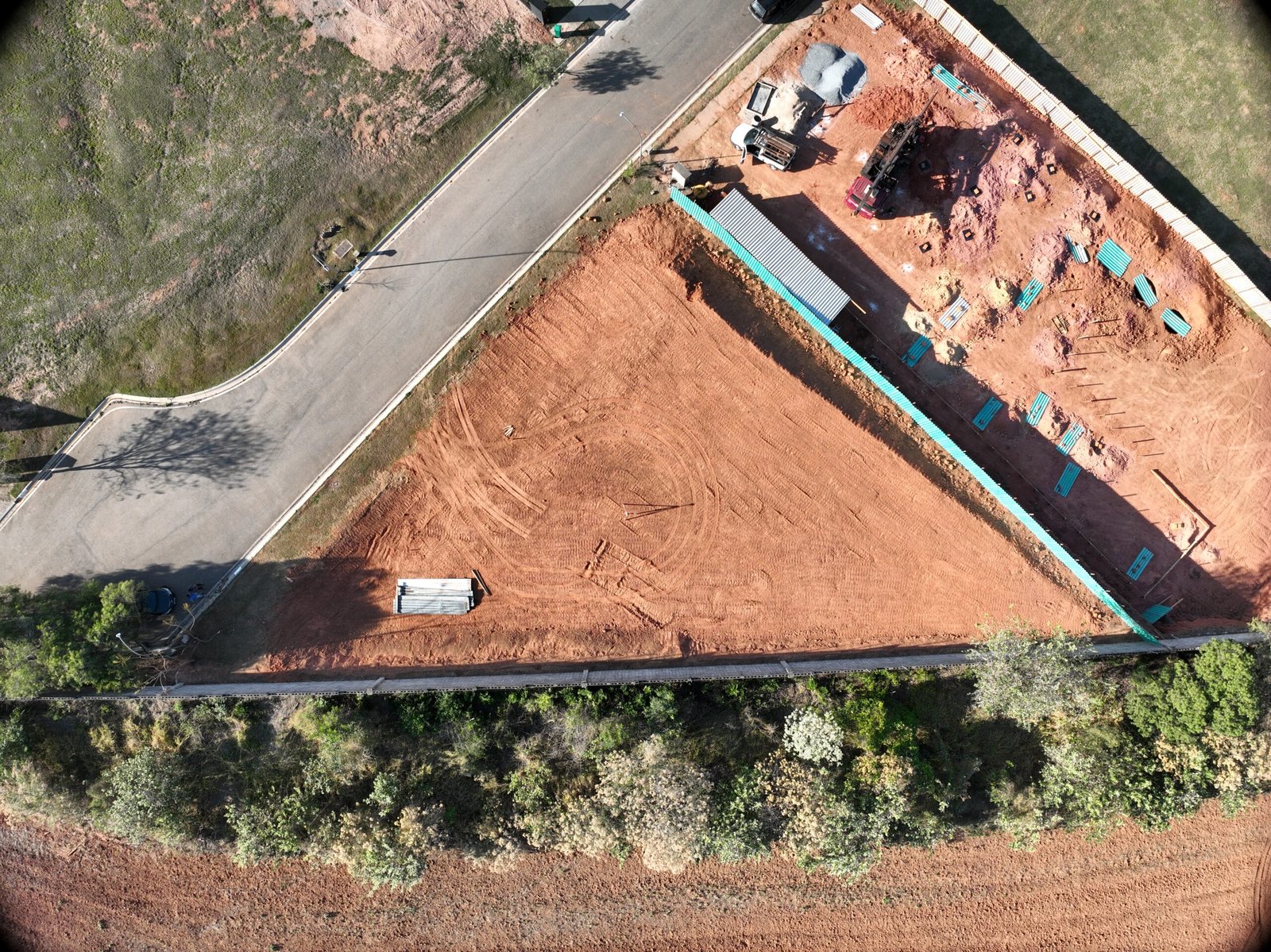 Vista aérea de área de projeto da Carrera Topografia