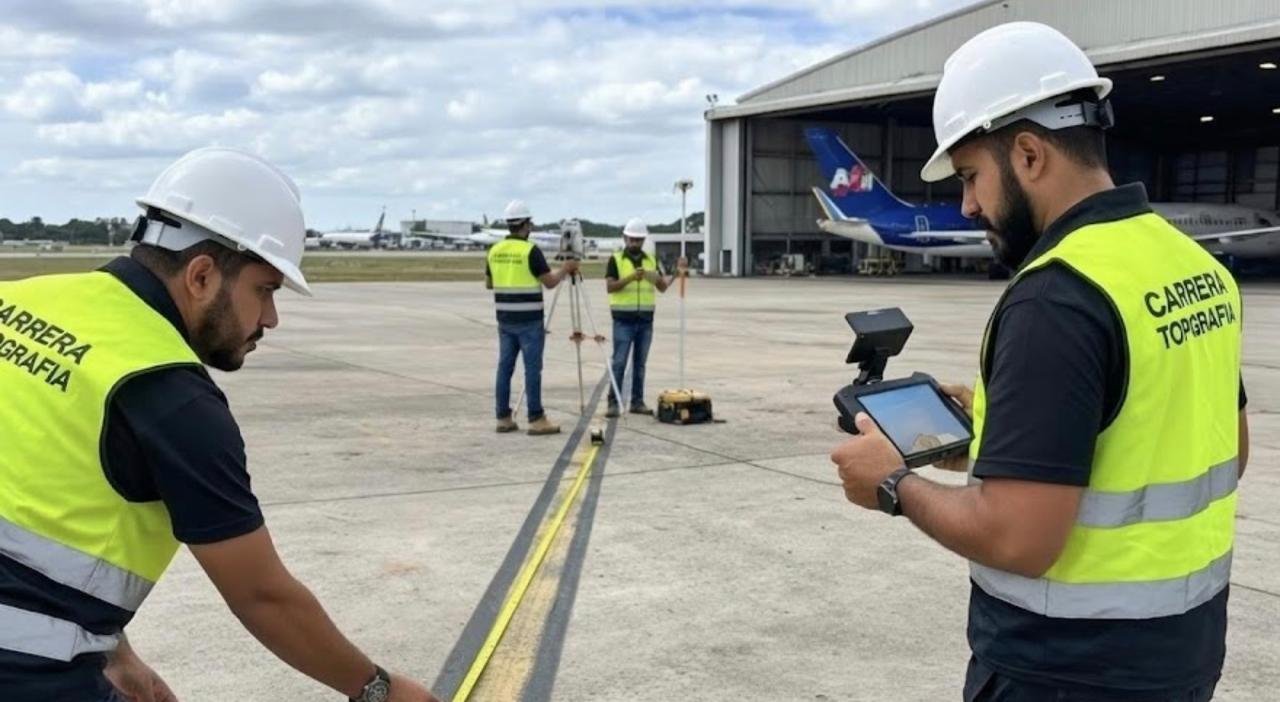 Registro de projeto da Carrera Topografia no Aeroporto de Congonhas