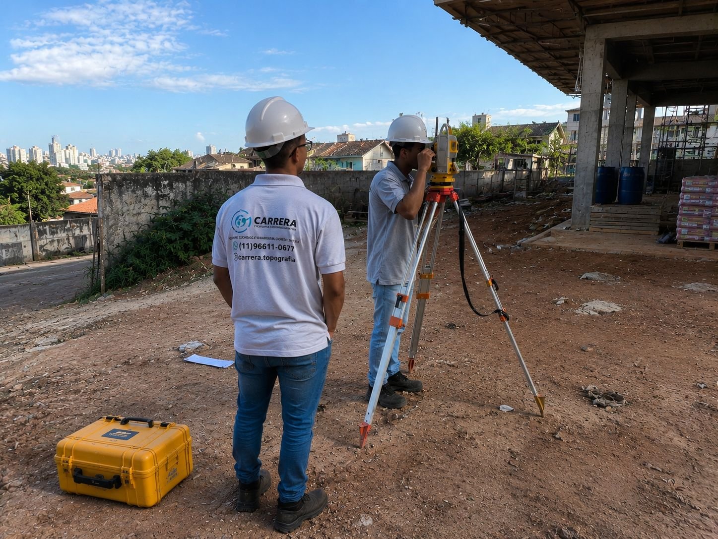Levantamento topográfico realizado em campo