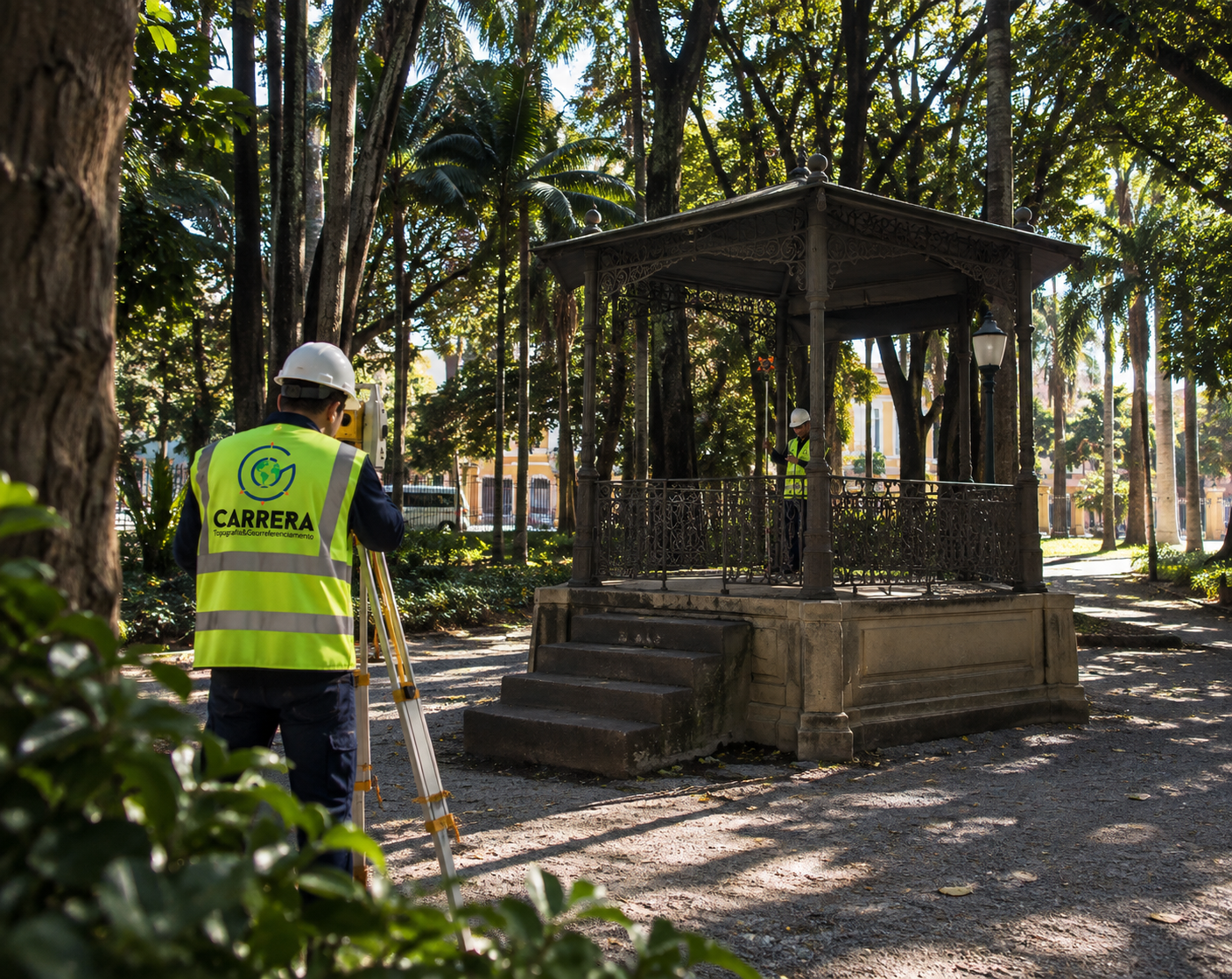 Topografia junto a estrutura histórica do Jardim da Luz